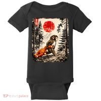 Kawaii Baby Monkey Punch Japanese Ukiyo-e Baby Bodysuit thumb 0