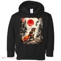 Kawaii Baby Monkey Punch Japanese Ukiyo-e Toddler Hoodie thumb 0