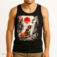 Kawaii Baby Monkey Punch Japanese Ukiyo-e Tank Top thumb 3