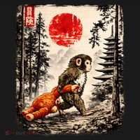Kawaii Baby Monkey Punch Japanese Ukiyo-e Tank Top thumb 6