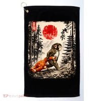 Kawaii Baby Monkey Punch Japanese Ukiyo-e Golf Towel thumb 0