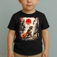 Kawaii Baby Monkey Punch Japanese Ukiyo-e Toddler T-Shirt thumb 2