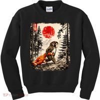 Kawaii Baby Monkey Punch Japanese Ukiyo-e Kids Sweatshirt thumb 0