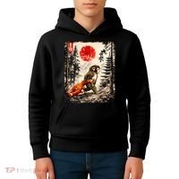 Kawaii Baby Monkey Punch Japanese Ukiyo-e Kids Hoodie thumb 4