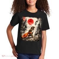 Kawaii Baby Monkey Punch Japanese Ukiyo-e Kids T-Shirt thumb 2
