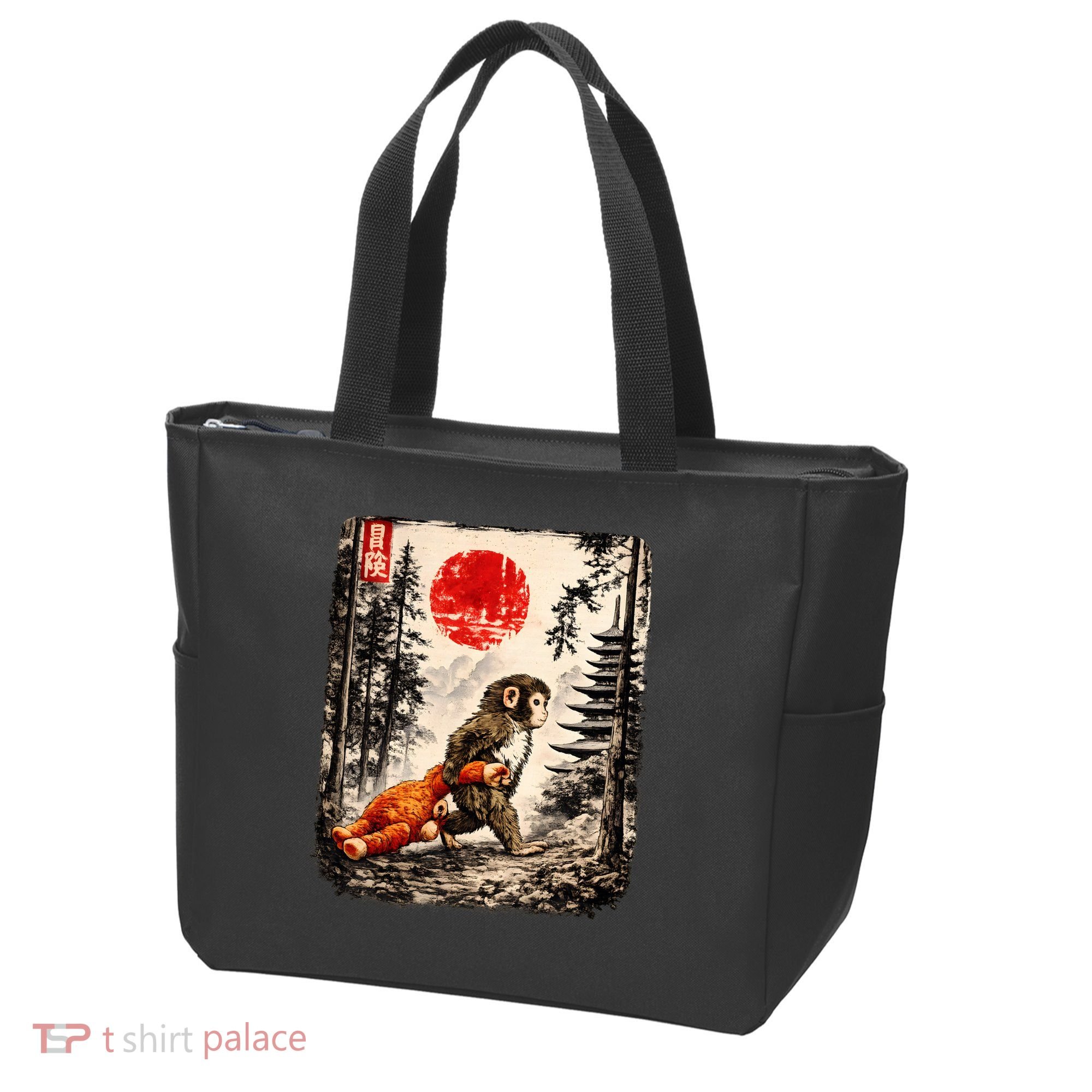 Kawaii Baby Monkey Punch Japanese Ukiyo-e Tote Bag