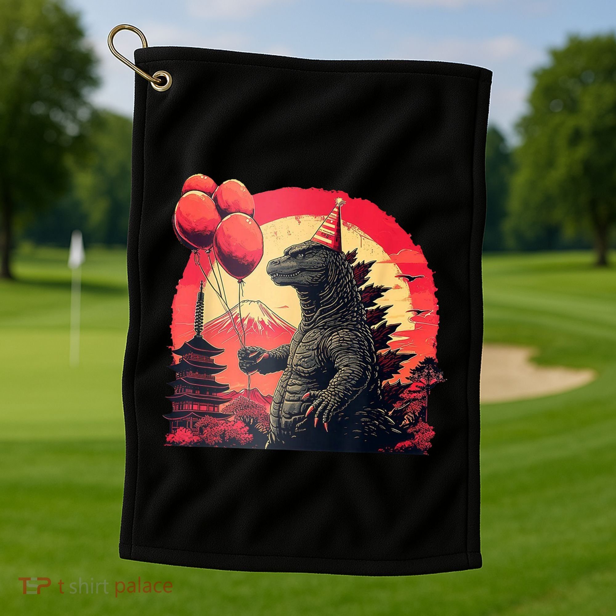 Kaiju Birthday Party Japan Monster Dinosaur Golf Towel