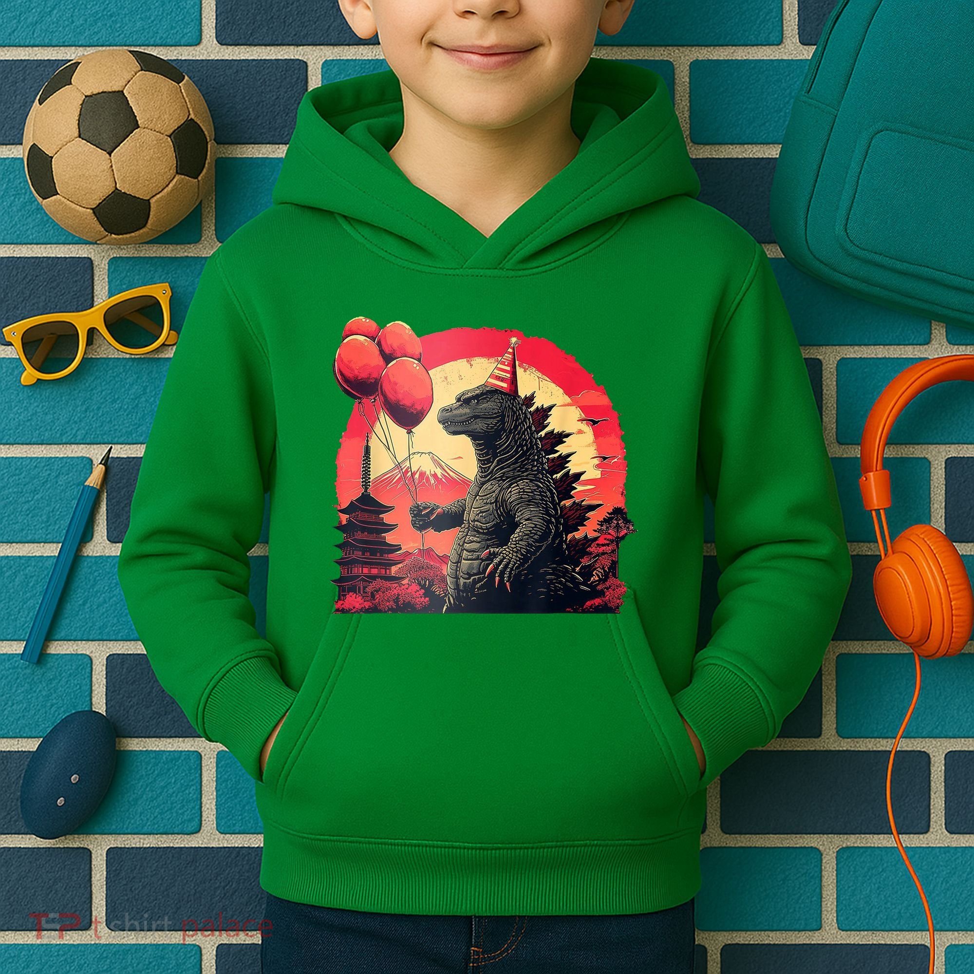 Kaiju Birthday Party Japan Monster Dinosaur Kids Hoodie