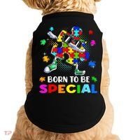kid Born Special Dabbing Puzzle boy Autism Awareness Doggie Tank thumb 0