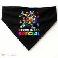kid Born Special Dabbing Puzzle boy Autism Awareness USA-Made Doggie Bandana thumb 0