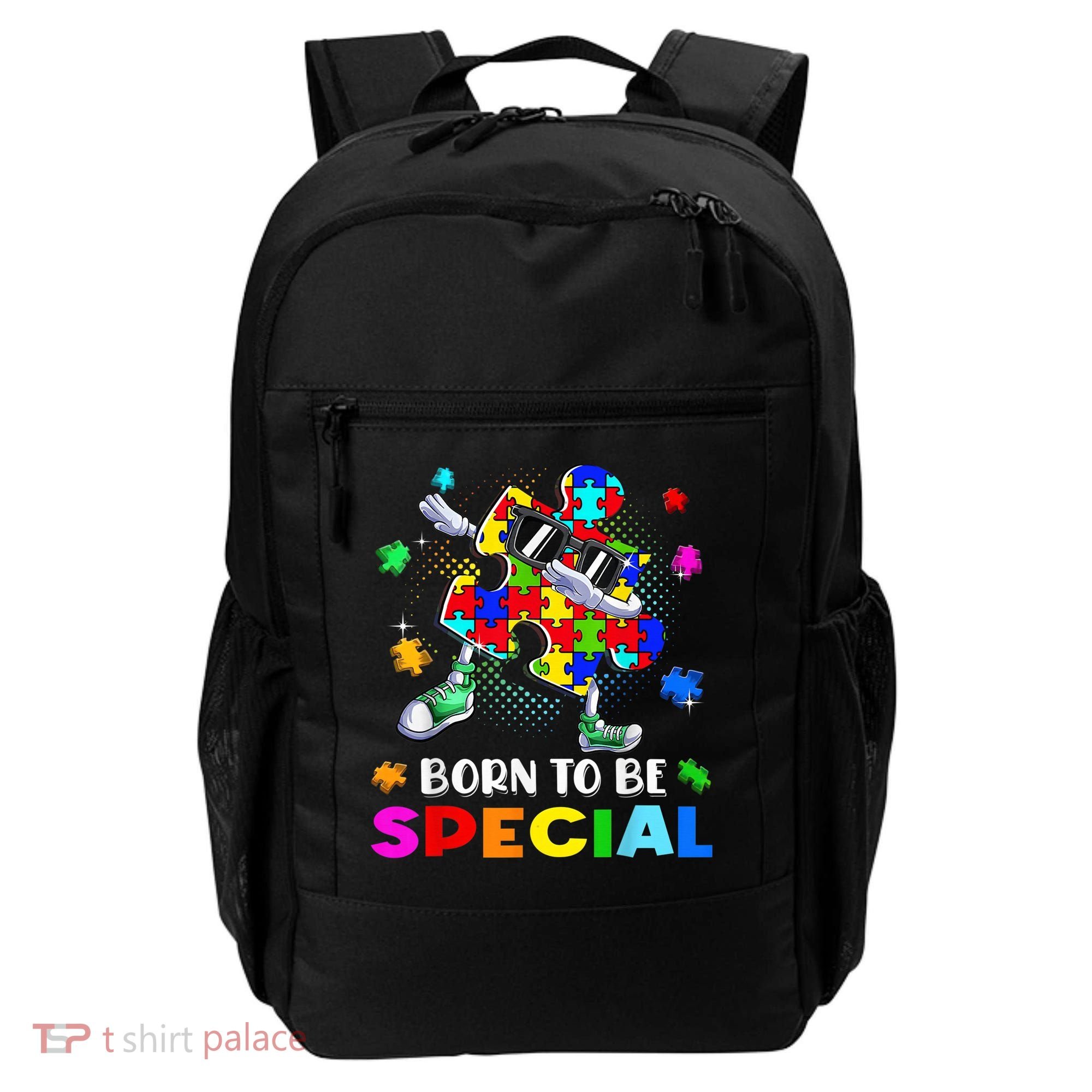 kid Born Special Dabbing Puzzle boy Autism Awareness Backpack