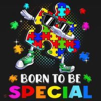kid Born Special Dabbing Puzzle boy Autism Awareness Women's Hoodie thumb 2