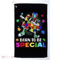 kid Born Special Dabbing Puzzle boy Autism Awareness Golf Towel thumb 0