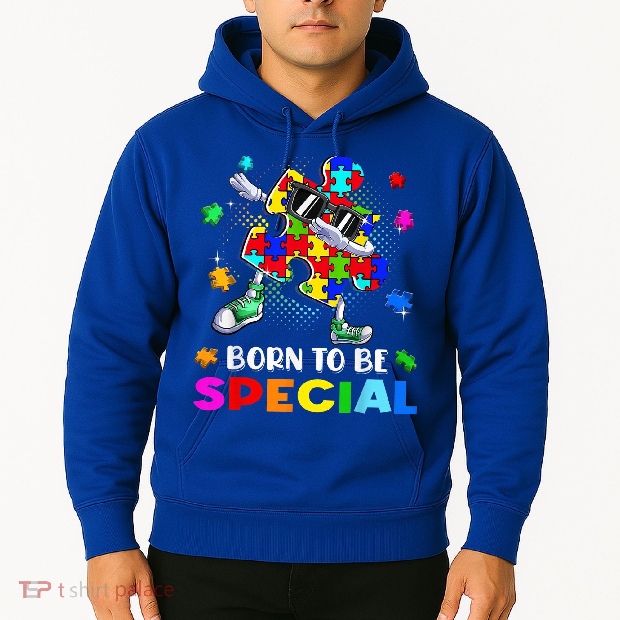 kid Born Special Dabbing Puzzle boy Autism Awareness Hoodie
