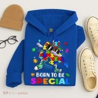 kid Born Special Dabbing Puzzle boy Autism Awareness Hoodie thumb 4