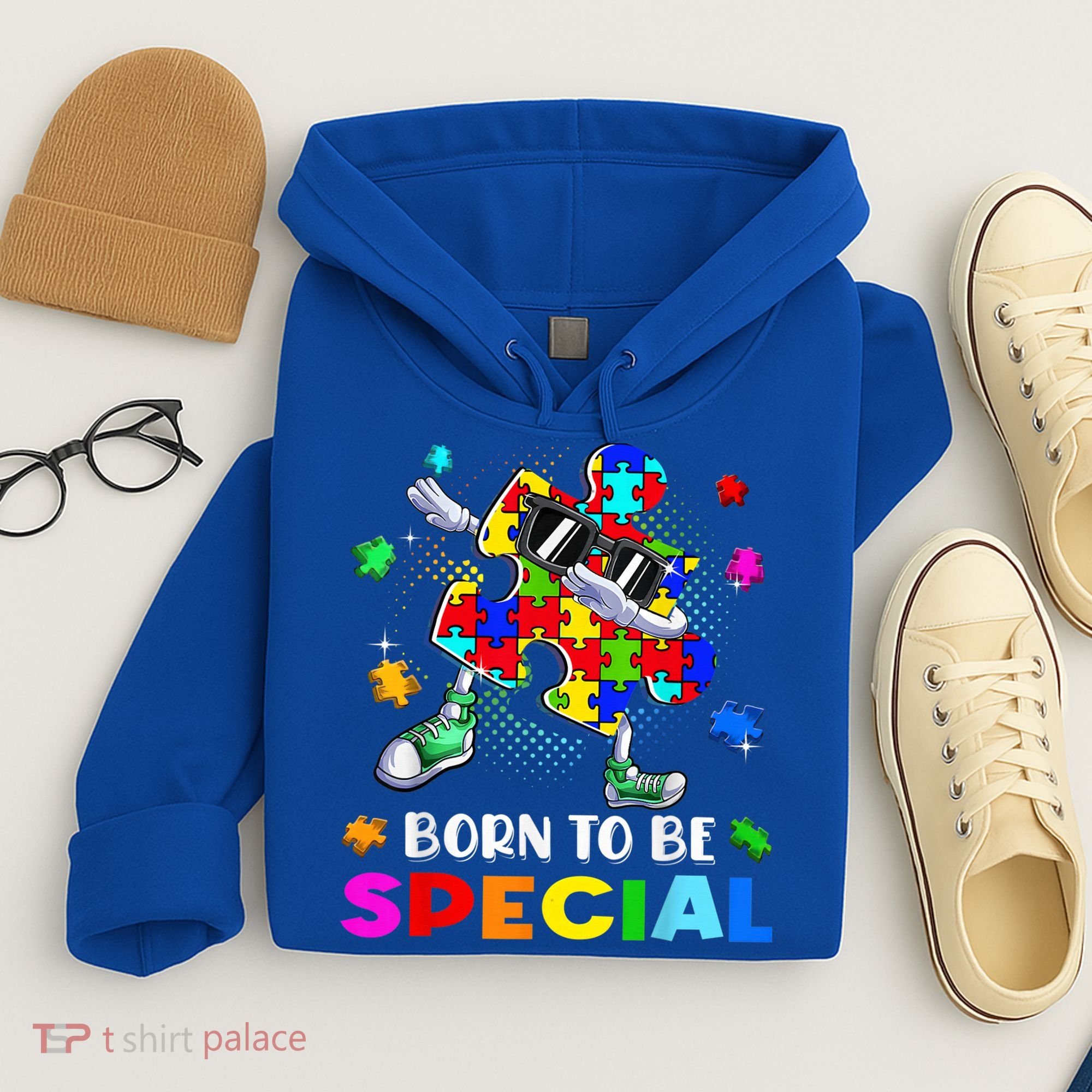 kid Born Special Dabbing Puzzle boy Autism Awareness Hoodie