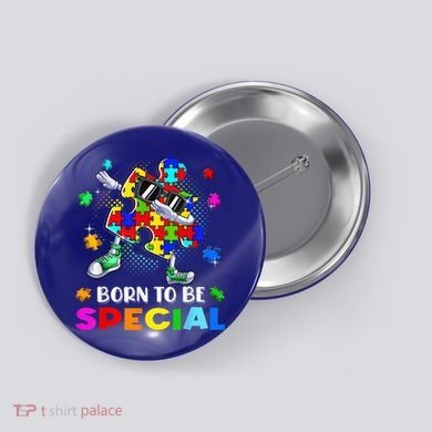 kid Born Special Dabbing Puzzle boy Autism Awareness Button