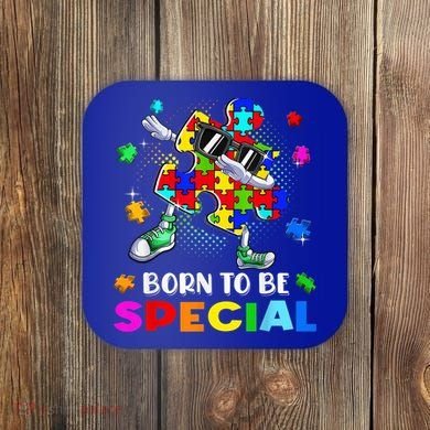 kid Born Special Dabbing Puzzle boy Autism Awareness Coaster
