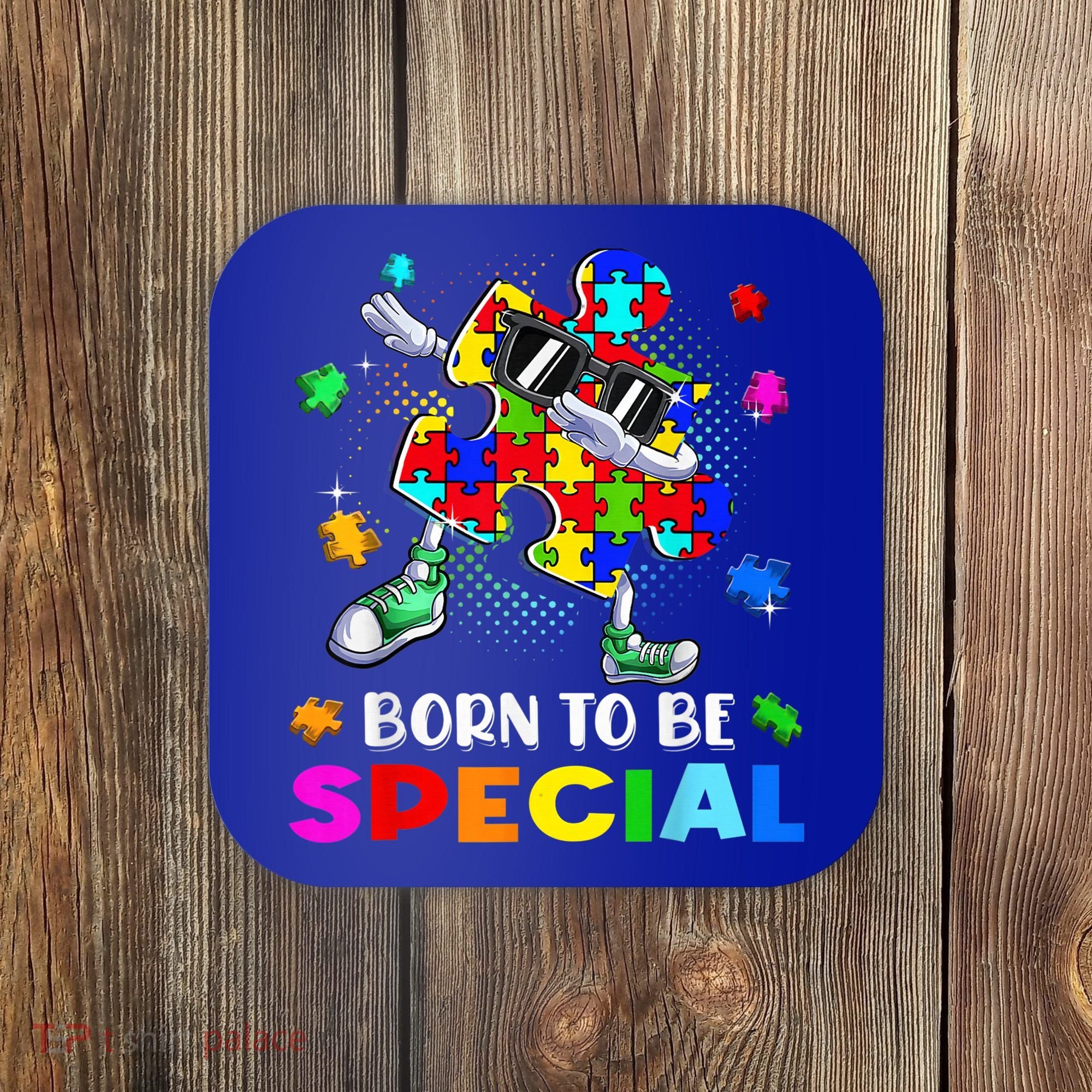 kid Born Special Dabbing Puzzle boy Autism Awareness Coaster