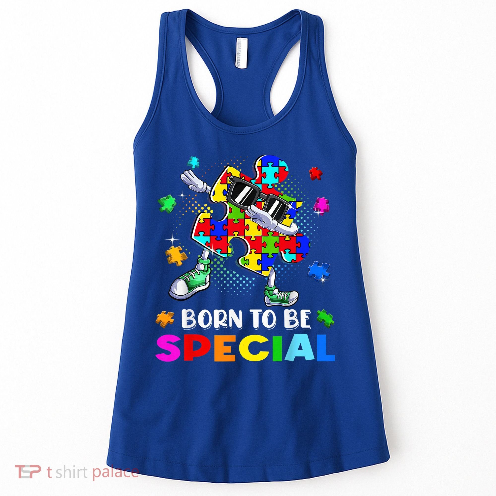 kid Born Special Dabbing Puzzle boy Autism Awareness Women's Tank Top