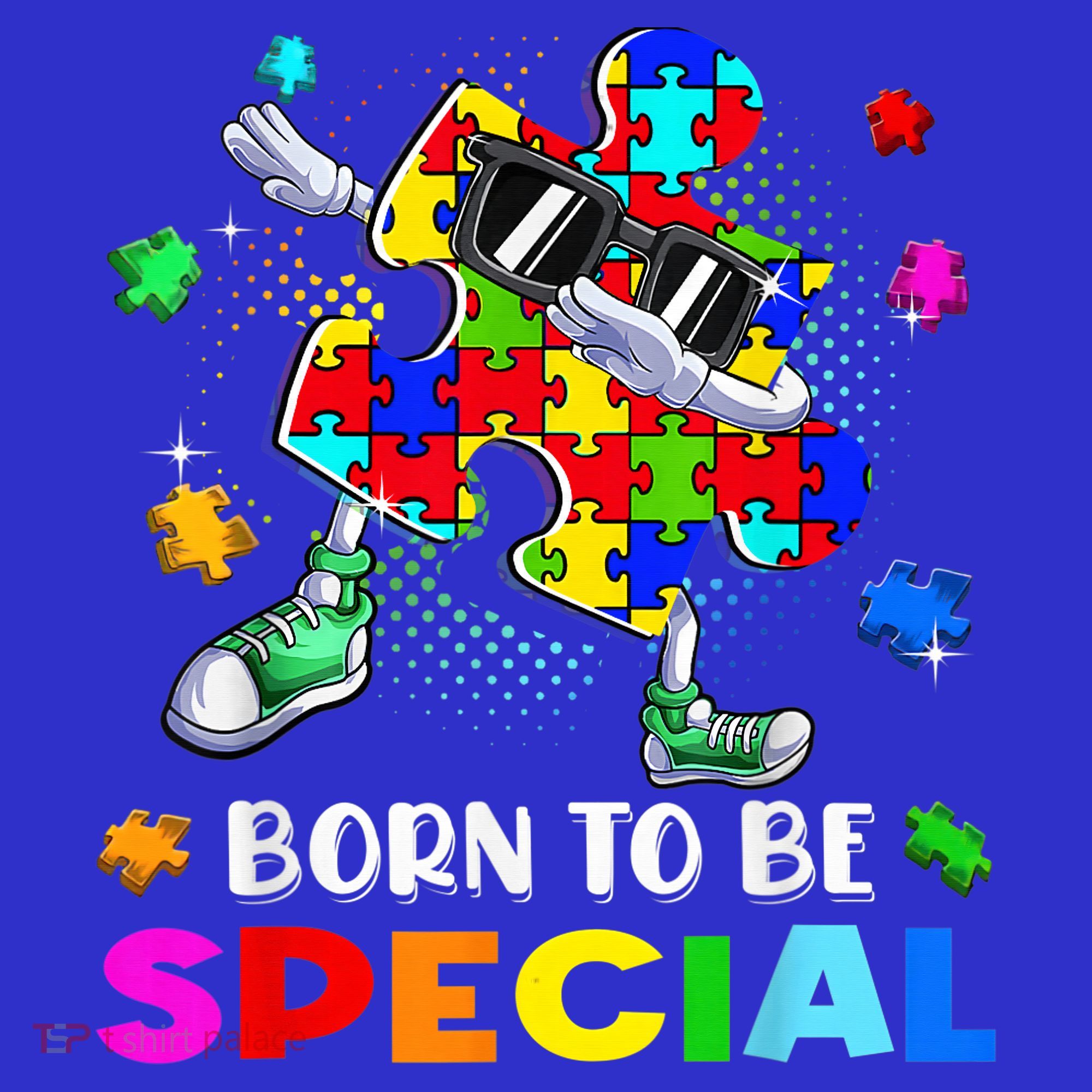 kid Born Special Dabbing Puzzle boy Autism Awareness Women's Tank Top