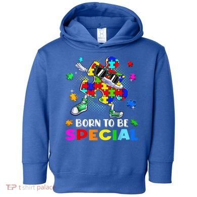 kid Born Special Dabbing Puzzle boy Autism Awareness Toddler Hoodie