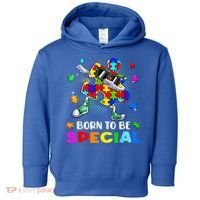 kid Born Special Dabbing Puzzle boy Autism Awareness Toddler Hoodie thumb 0