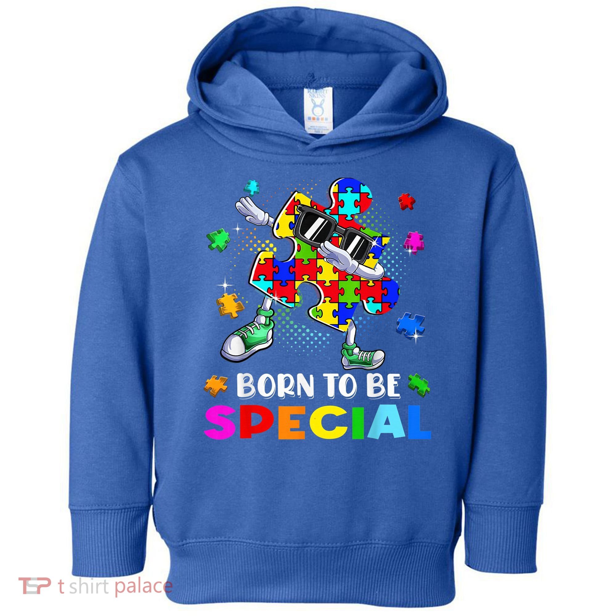 kid Born Special Dabbing Puzzle boy Autism Awareness Toddler Hoodie
