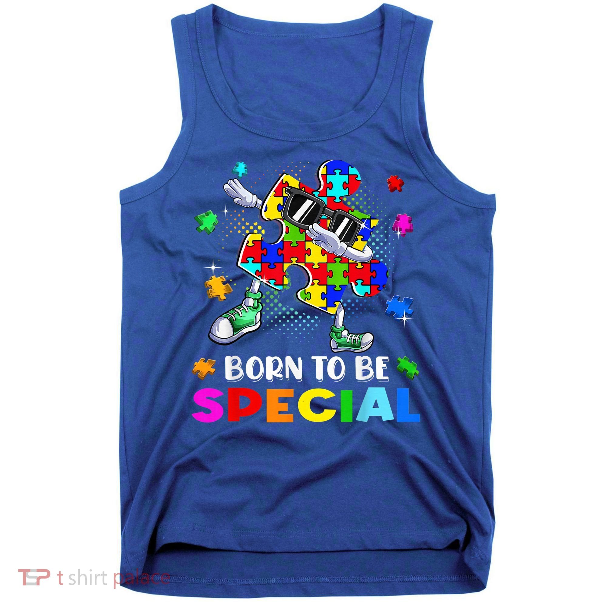 kid Born Special Dabbing Puzzle boy Autism Awareness Tank Top