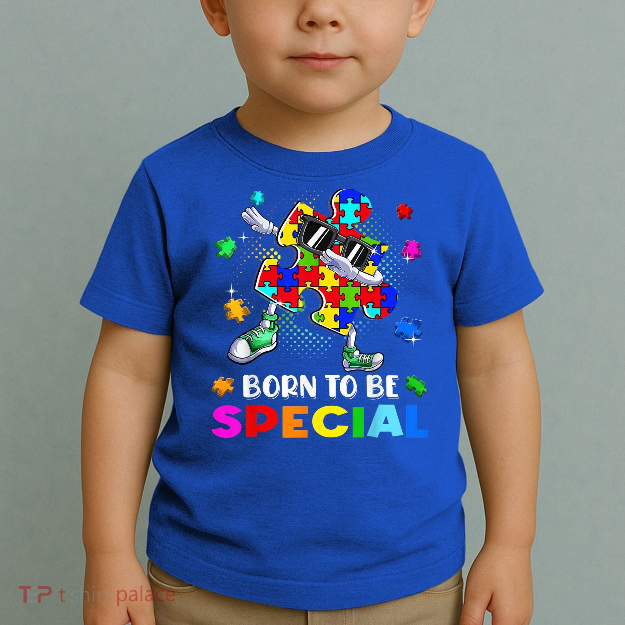 kid Born Special Dabbing Puzzle boy Autism Awareness Toddler T-Shirt