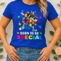 kid Born Special Dabbing Puzzle boy Autism Awareness Women's T-Shirt thumb 2