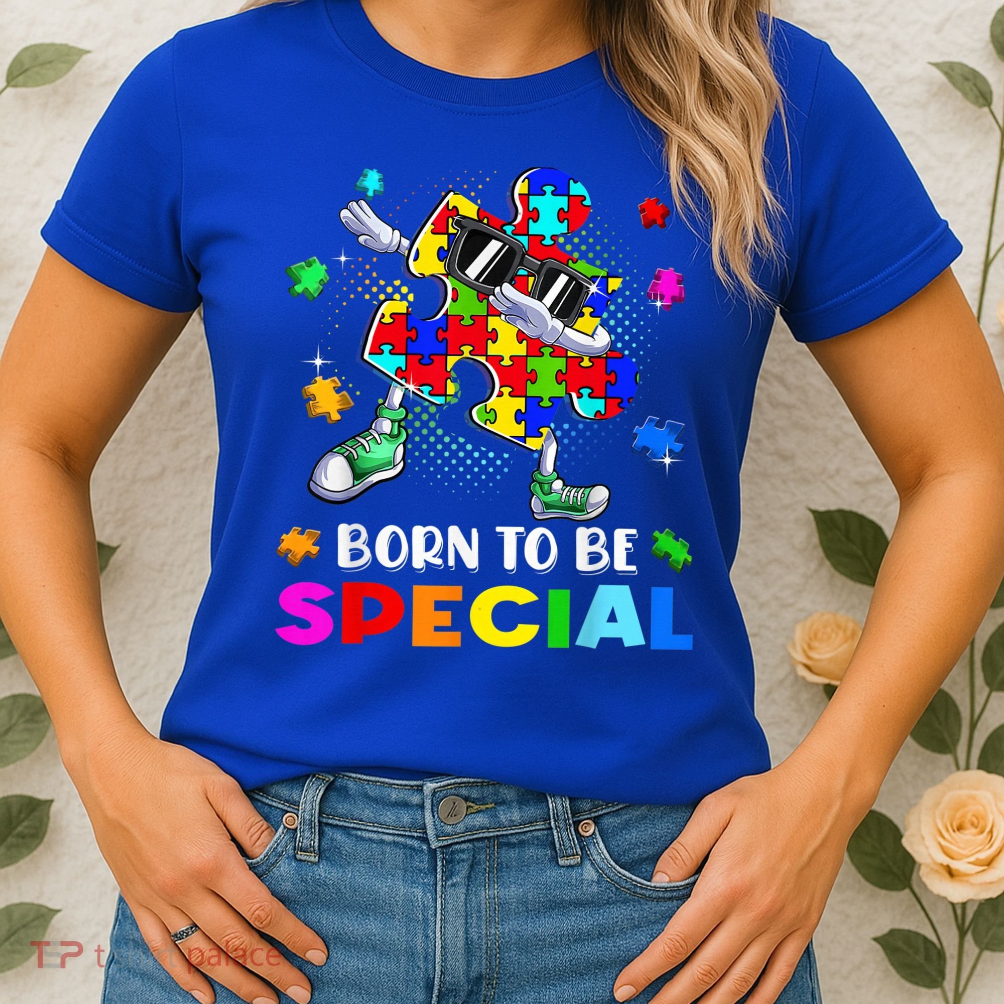 kid Born Special Dabbing Puzzle boy Autism Awareness Women's T-Shirt