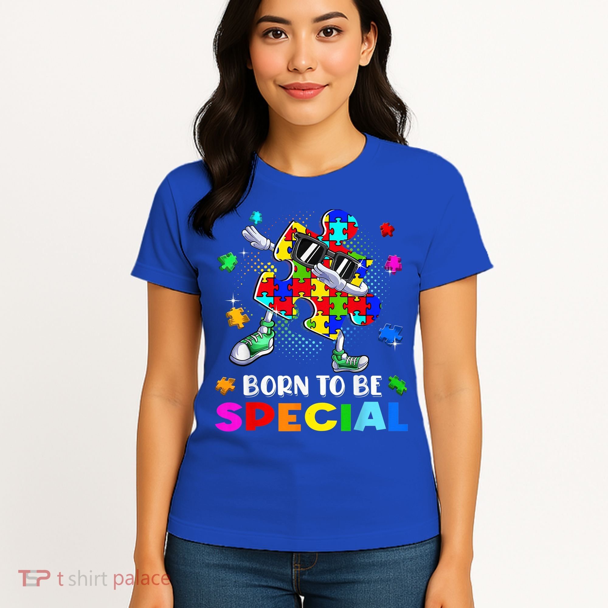 kid Born Special Dabbing Puzzle boy Autism Awareness Women's T-Shirt