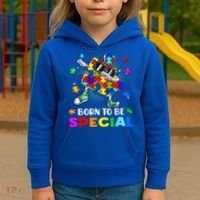 kid Born Special Dabbing Puzzle boy Autism Awareness Kids Hoodie thumb 3