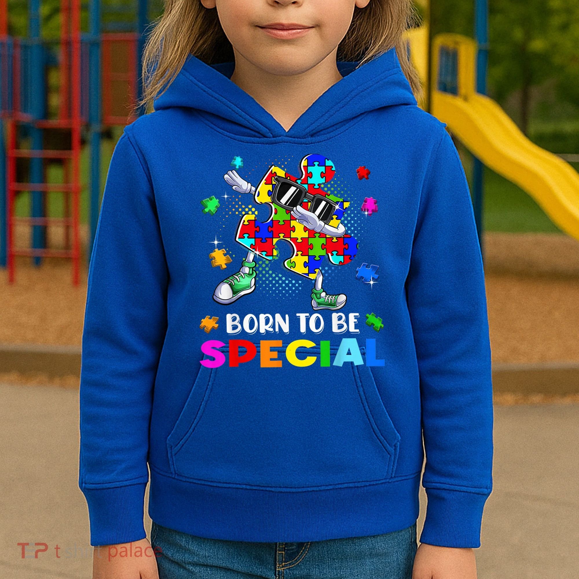 kid Born Special Dabbing Puzzle boy Autism Awareness Kids Hoodie