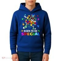 kid Born Special Dabbing Puzzle boy Autism Awareness Kids Hoodie thumb 4