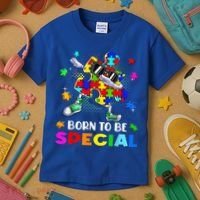 kid Born Special Dabbing Puzzle boy Autism Awareness Kids T-Shirt thumb 3