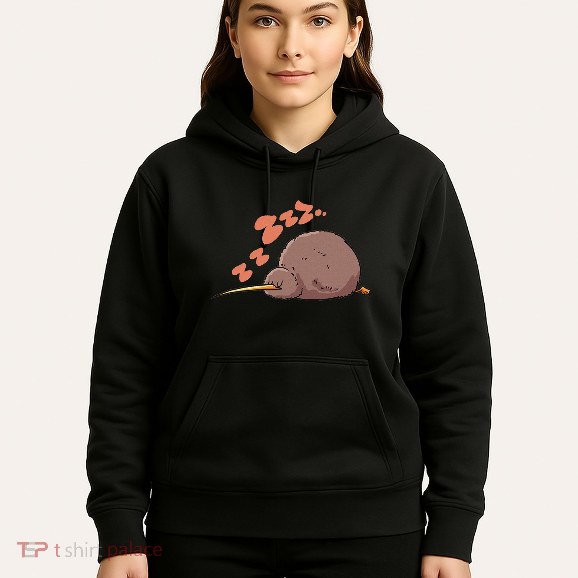 Kiwi Bird Sleeping Tired Pajama Graphic Hoodie