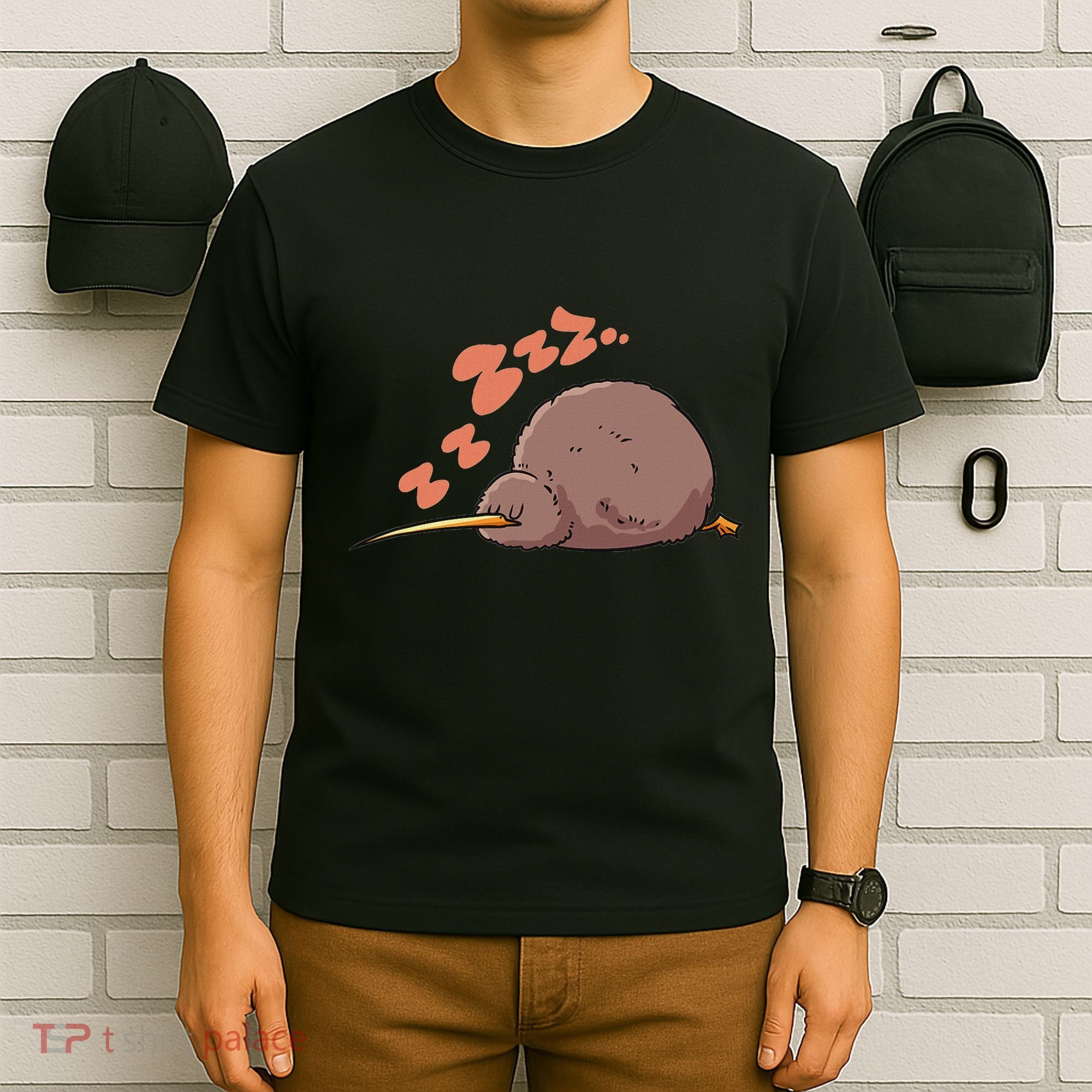 Kiwi Bird Sleeping Tired Pajama Graphic T-Shirt