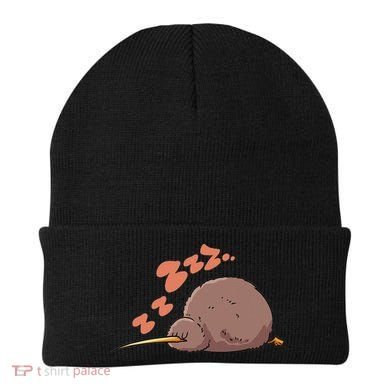 Kiwi Bird Sleeping Tired Pajama Graphic Beanie