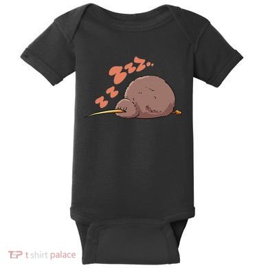 Kiwi Bird Sleeping Tired Pajama Graphic Baby Bodysuit