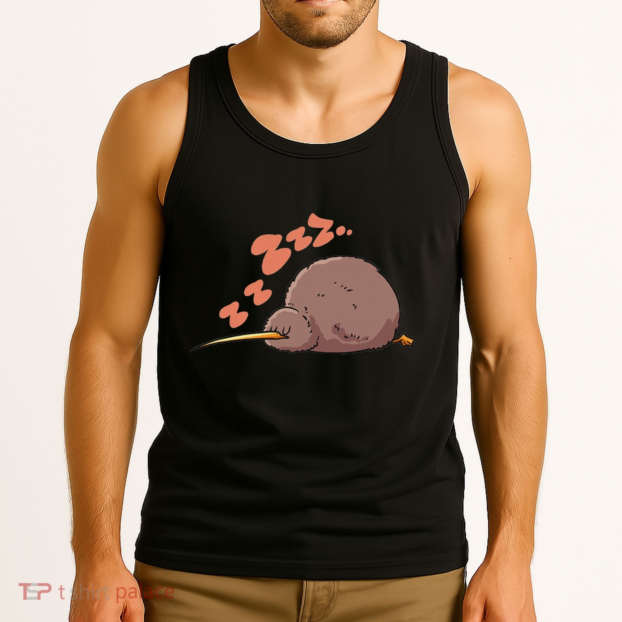 Kiwi Bird Sleeping Tired Pajama Graphic Tank Top