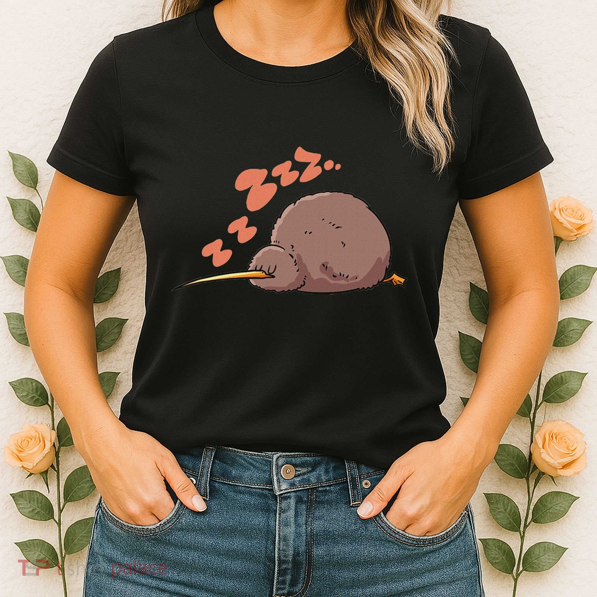Kiwi Bird Sleeping Tired Pajama Graphic Women's T-Shirt