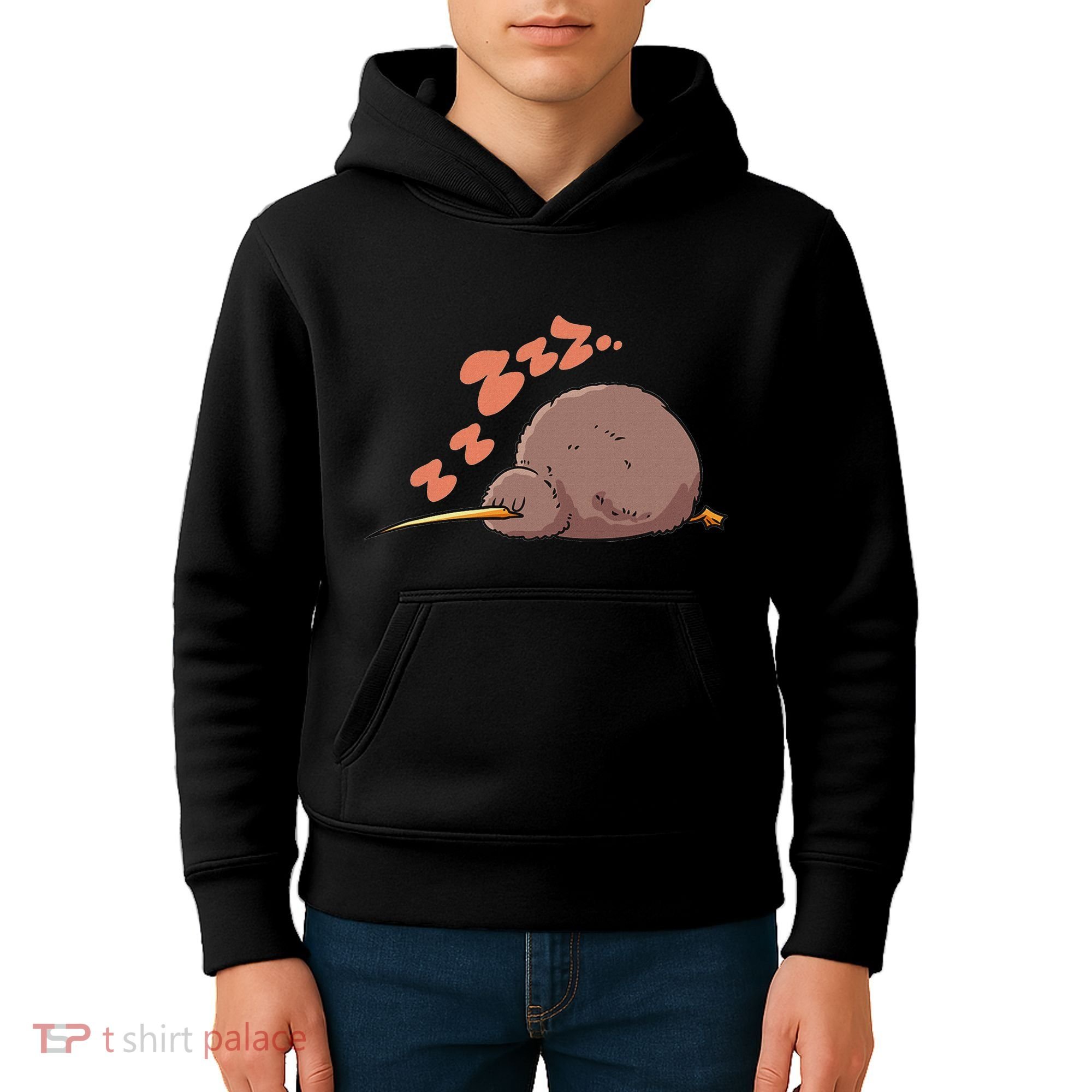 Kiwi Bird Sleeping Tired Pajama Graphic Kids Hoodie