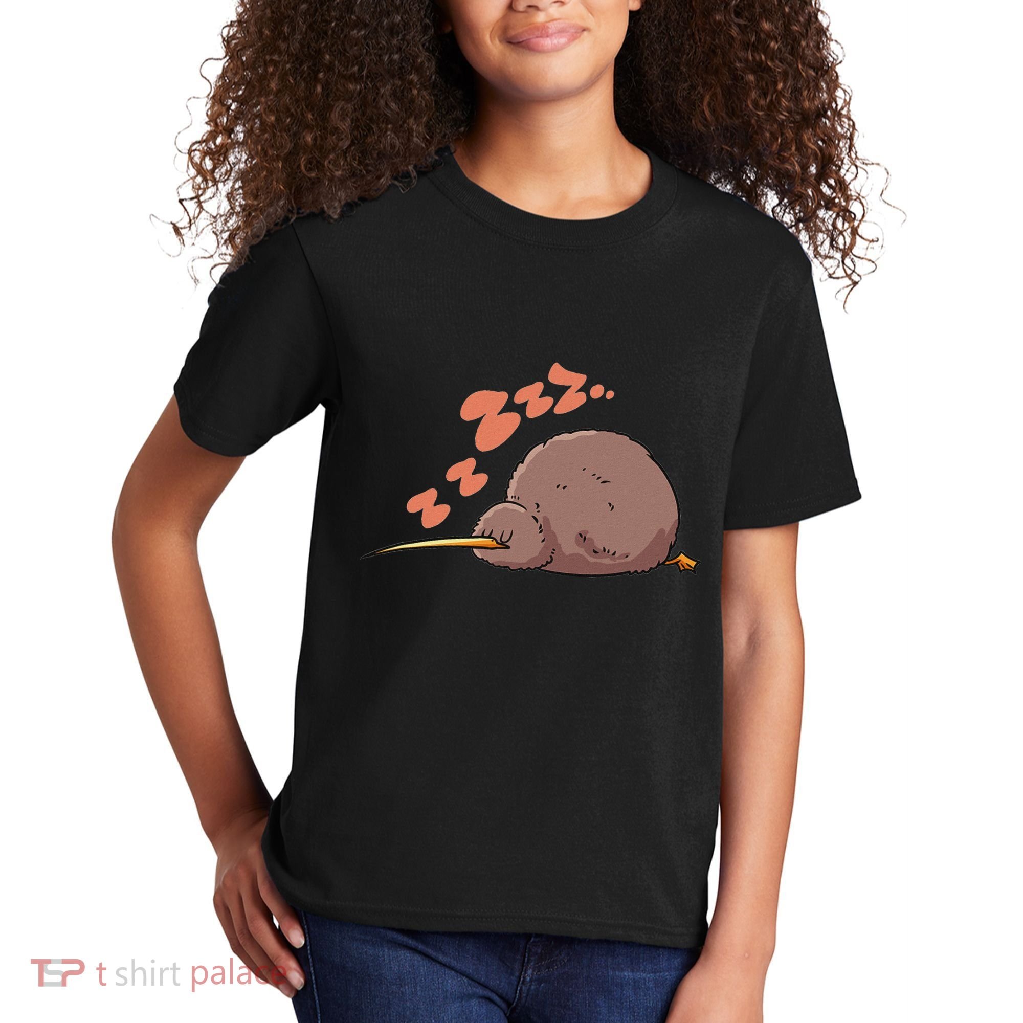 Kiwi Bird Sleeping Tired Pajama Graphic Kids T-Shirt