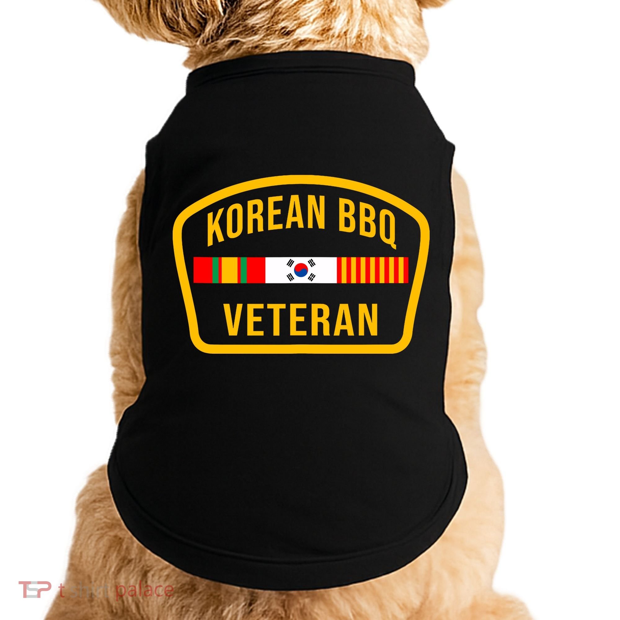 Korean Bbq Veteran Funny Food Lover Gym Cheat Day Military Doggie Tank