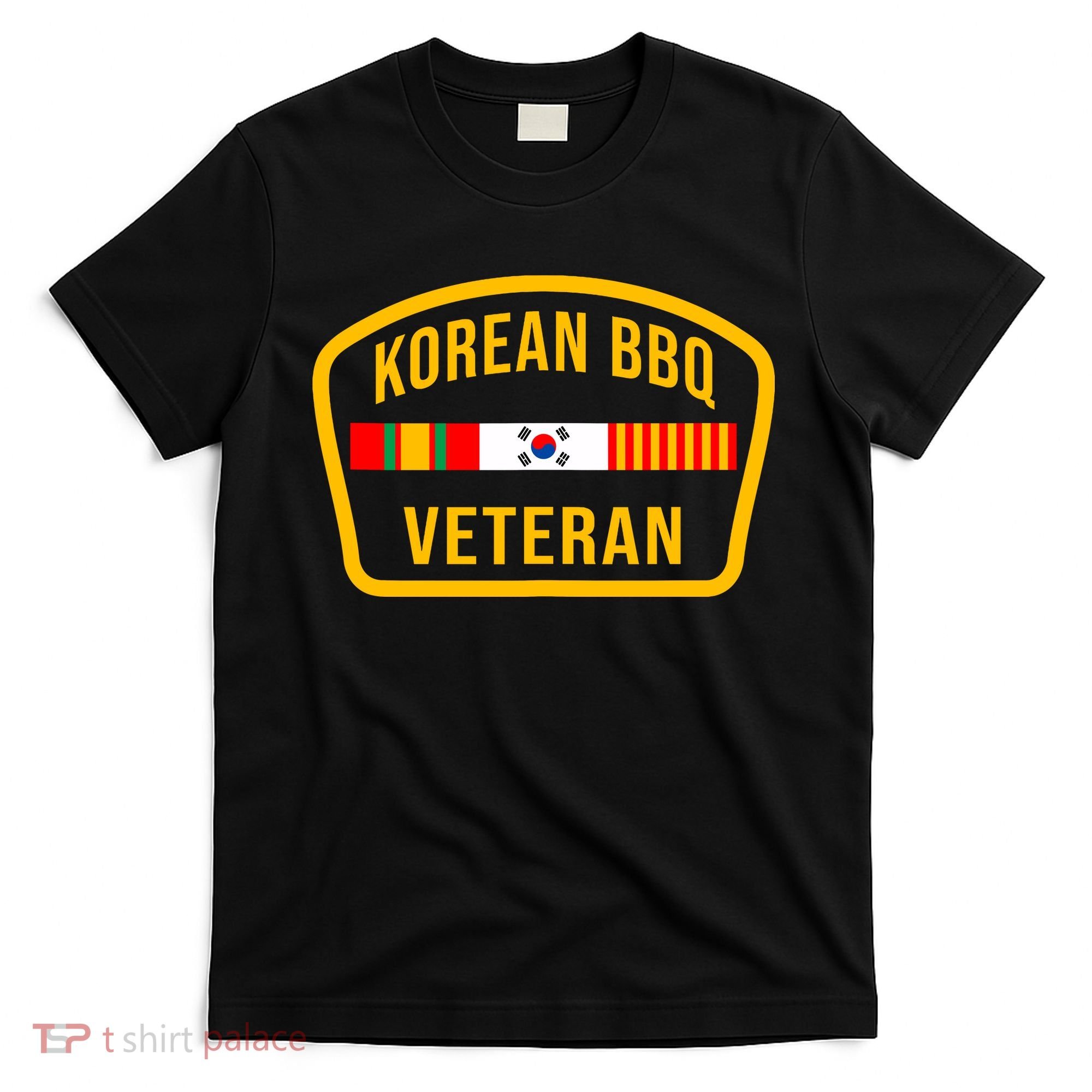 Korean Bbq Veteran Funny Food Lover Gym Cheat Day Military T-Shirt