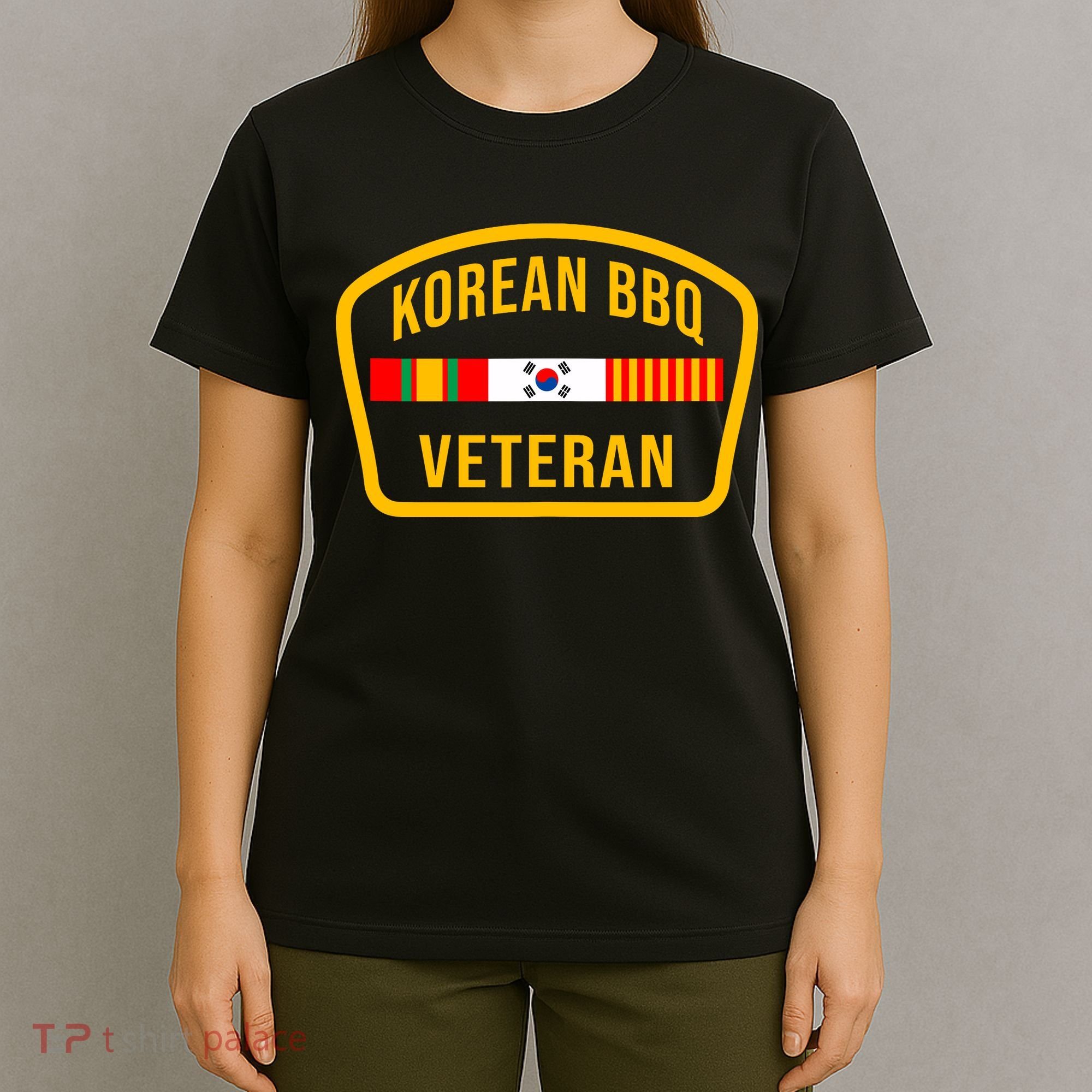 Korean Bbq Veteran Funny Food Lover Gym Cheat Day Military T-Shirt