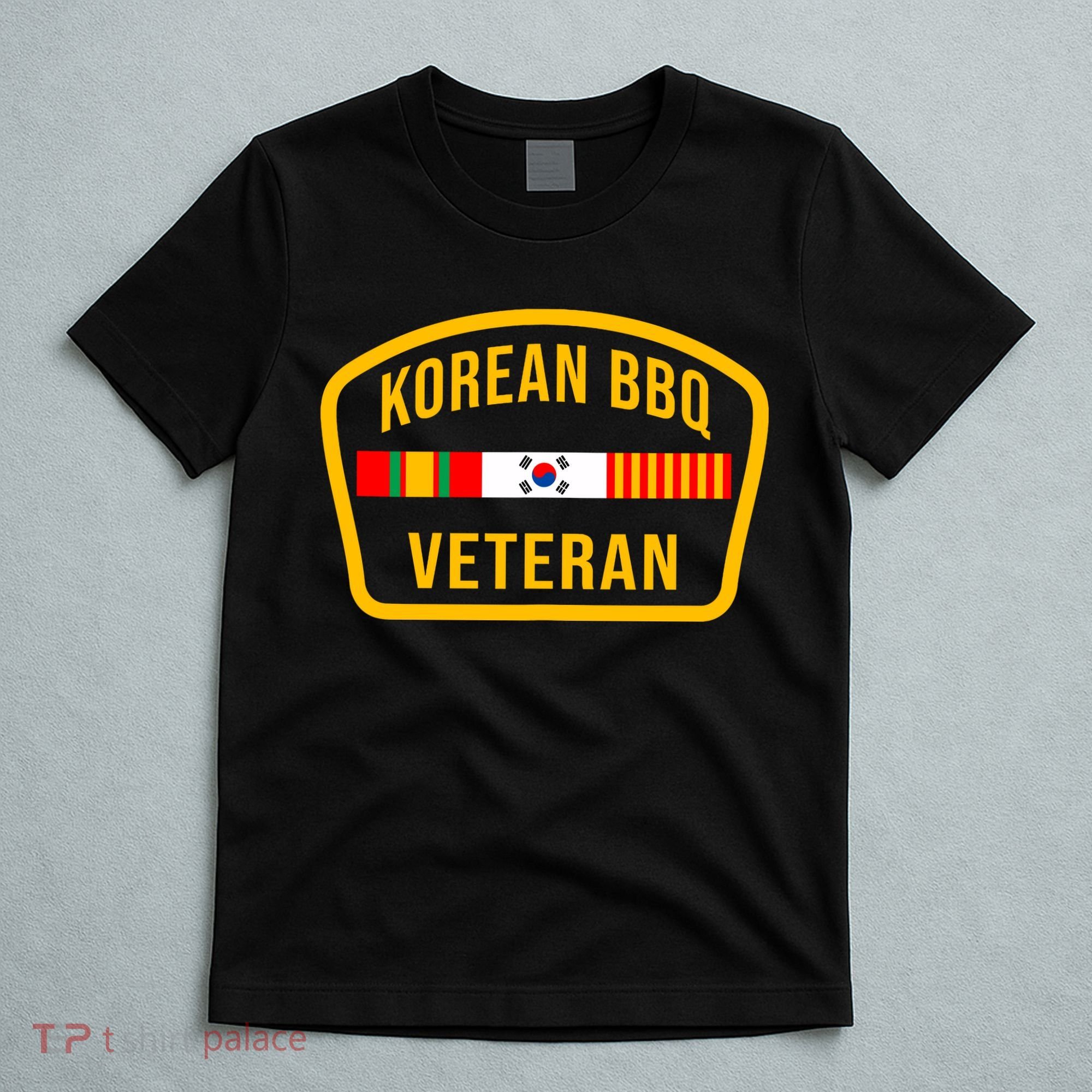 Korean Bbq Veteran Funny Food Lover Gym Cheat Day Military T-Shirt