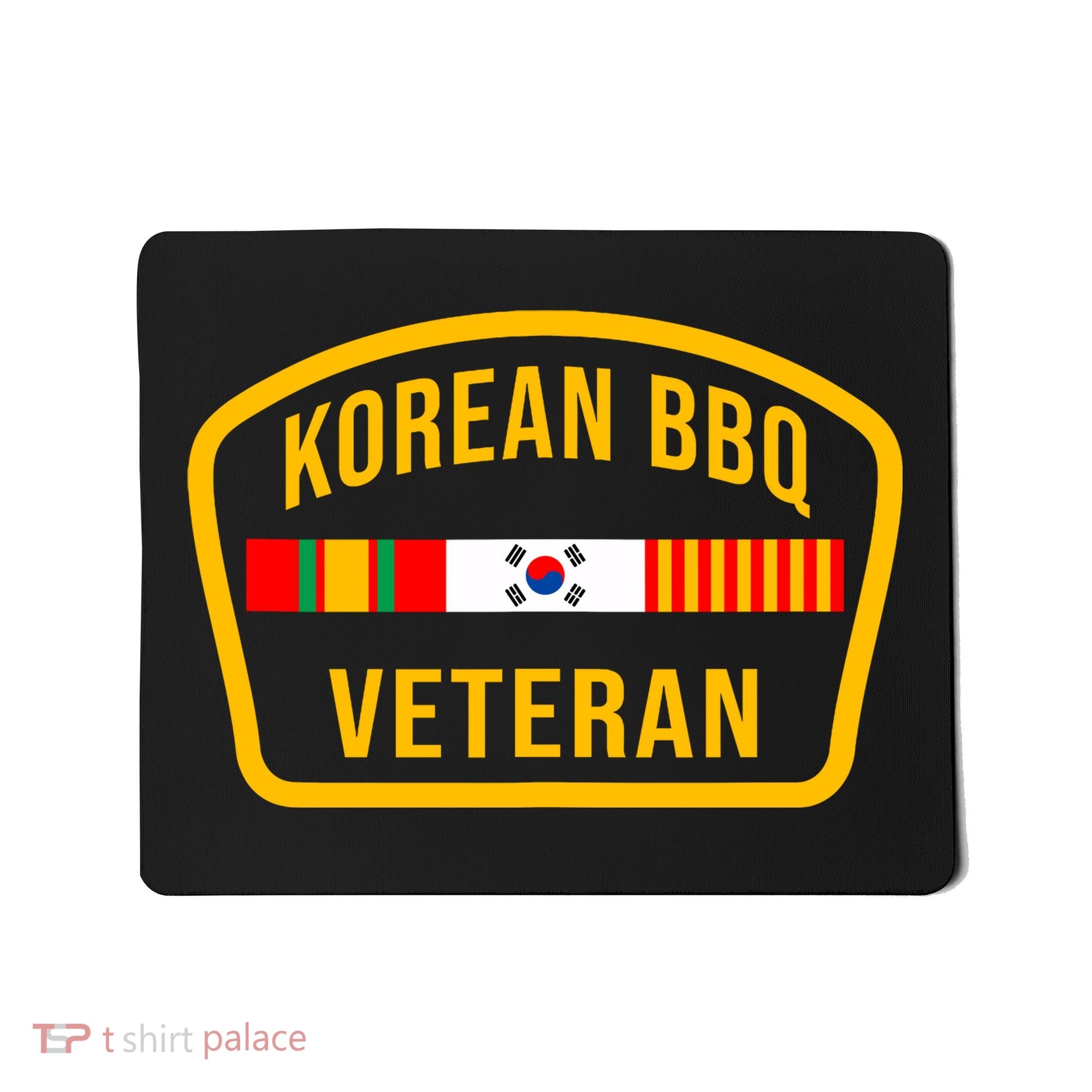 Korean Bbq Veteran Funny Food Lover Gym Cheat Day Military Mousepad